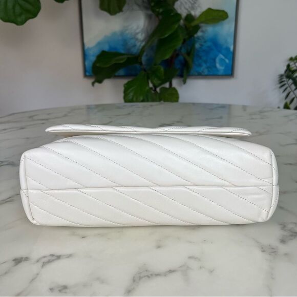 Tory Burch Kira Chevron Convertible Shoulder Bag New Cream Gold Nappa Leather - Picture 8 of 16